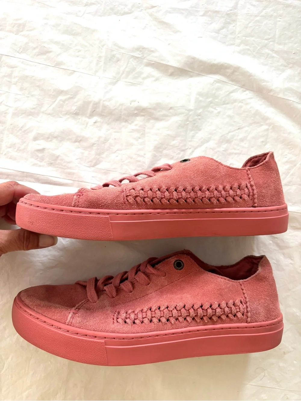 Toms Faded Rose Pink Lenox Suede Sneakers SZ 7.5 Worn